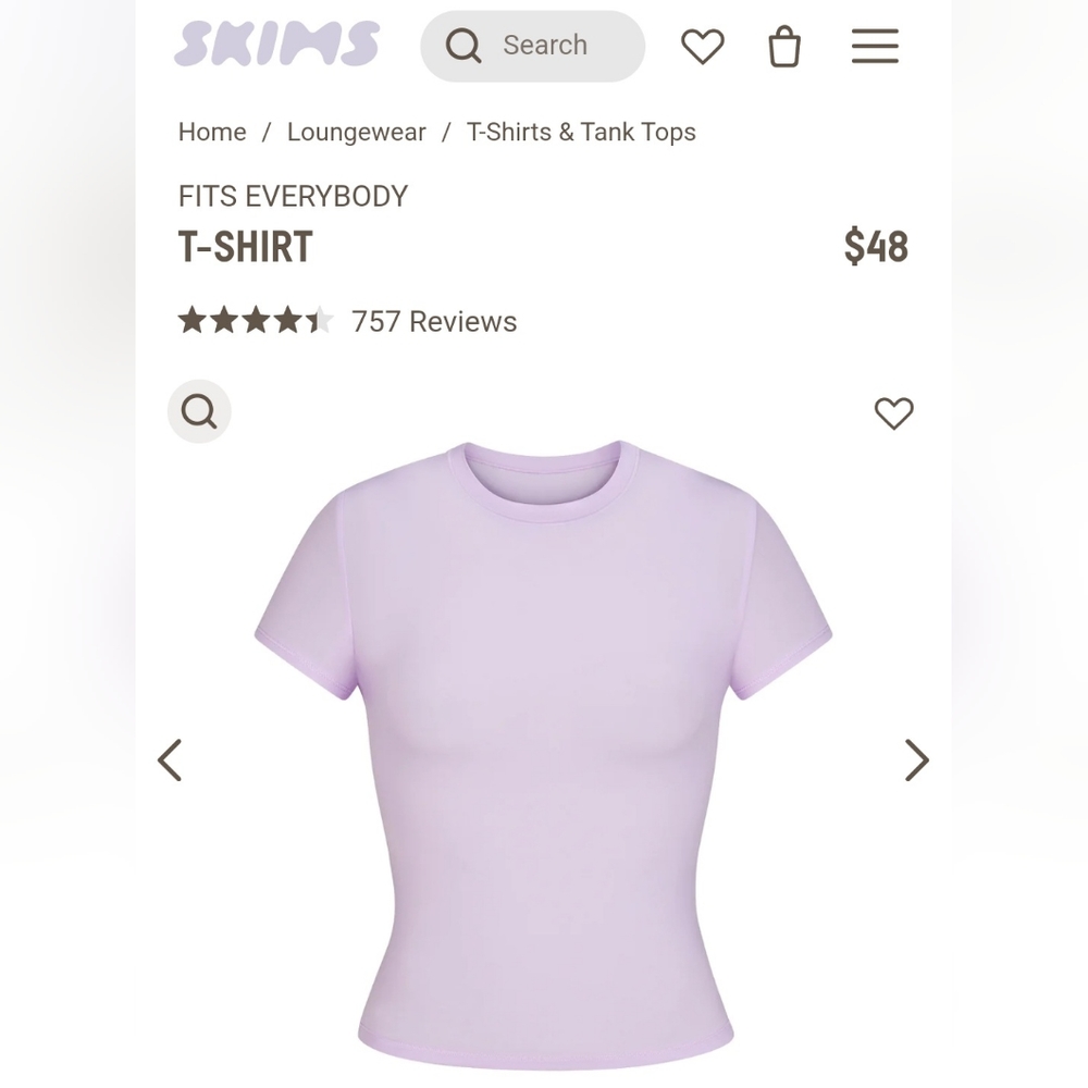SKIMS Fits Everybody Collection T-shirt and short set